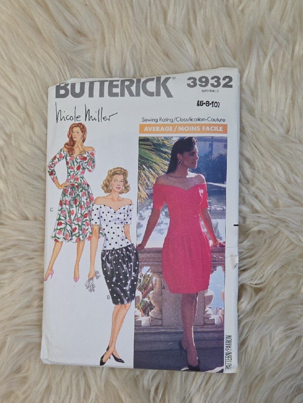 Butterick Vintage Nicole Miller Dress Sewing Pattern 3932